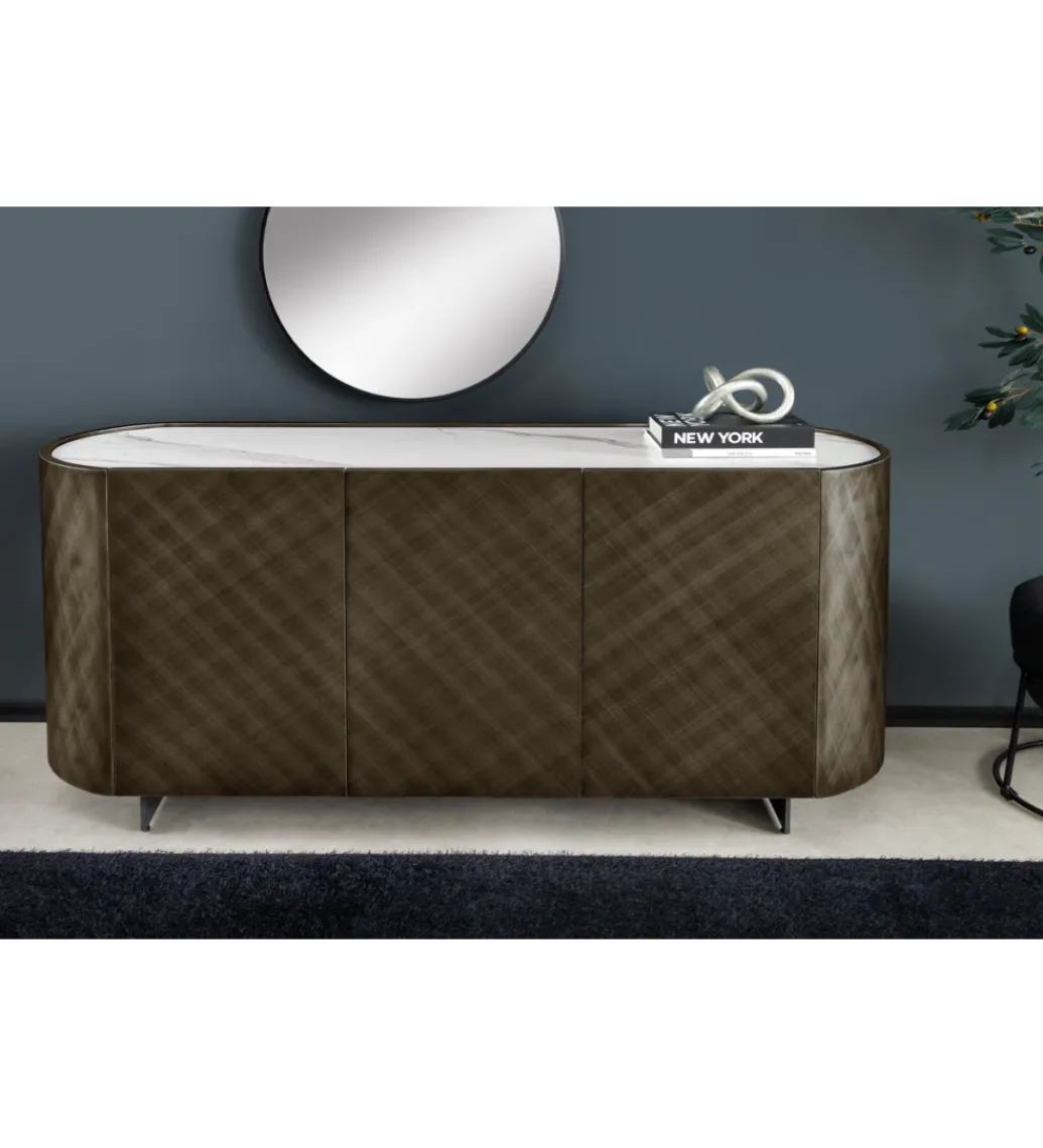 Komoda REFLECTION 150 cm efekt 3D marmur brązowa*Invicta Interior Discount