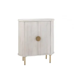Komoda ROUNDEGO 116 cm blat marmur biały*J-Line Online