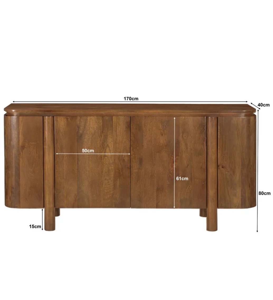 Komoda SALANO 170 cm drewno mango naturalna*LF-Design Clearance