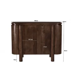 Komoda SALANO 105 cm drewno mango brązowa*LF-Design Discount