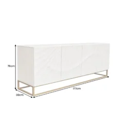 Komoda SCORPION 180 cm drewno mango biała wzór 3D*Invicta Interior Online