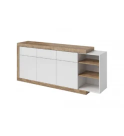 Komoda SINTRA 200 cm biała z dodatkiem koloru Dąb Samdal*Helvetia Clearance