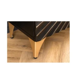 Komoda SOLARIS 180 cm drewno mango w kolorze czarno złotym wzór 3D*Invicta Interior New