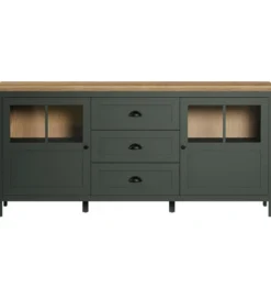 Komoda STANTON 184 cm w optyce dębu Evoke Ciemnozielony*MCA Linia Włoska New