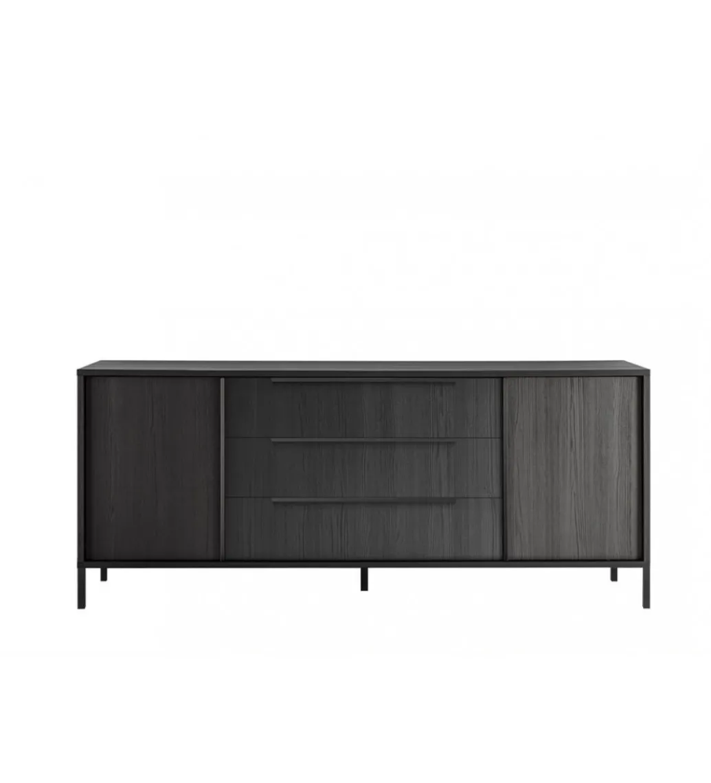 Komoda STEEL 206 cm czarna*MCA Linia Włoska Outlet