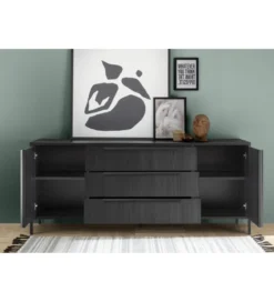 Komoda STEEL 206 cm czarna*MCA Linia Włoska Outlet