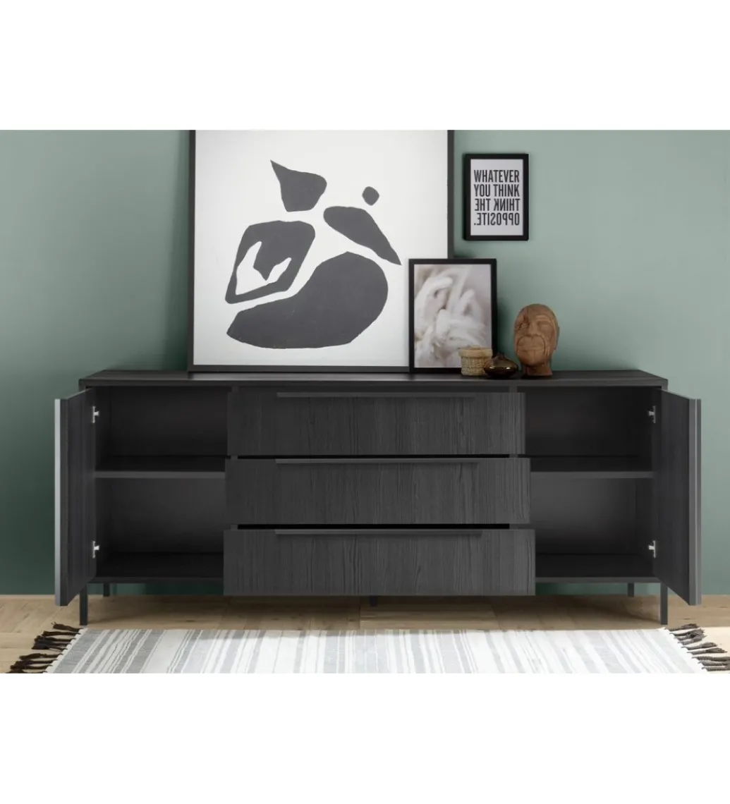 Komoda STEEL 206 cm czarna*MCA Linia Włoska Outlet