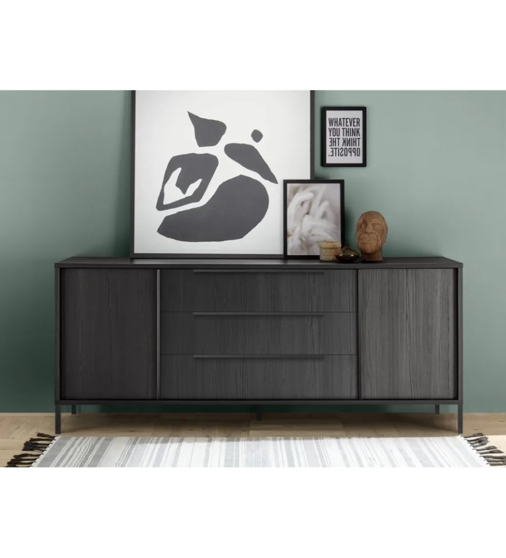 Komoda STEEL 206 cm czarna*MCA Linia Włoska Outlet
