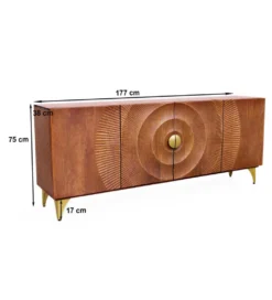 Komoda SWEET GOLDEN SUNSET 180 cm drewno mango brązowe*Invicta Interior - przedsprzedaż Discount
