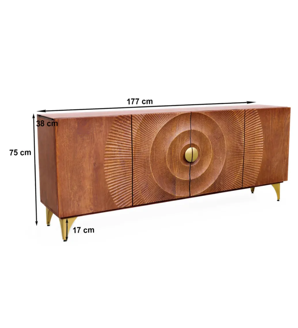 Komoda SWEET GOLDEN SUNSET 180 cm drewno mango brązowe*Invicta Interior - przedsprzedaż Discount