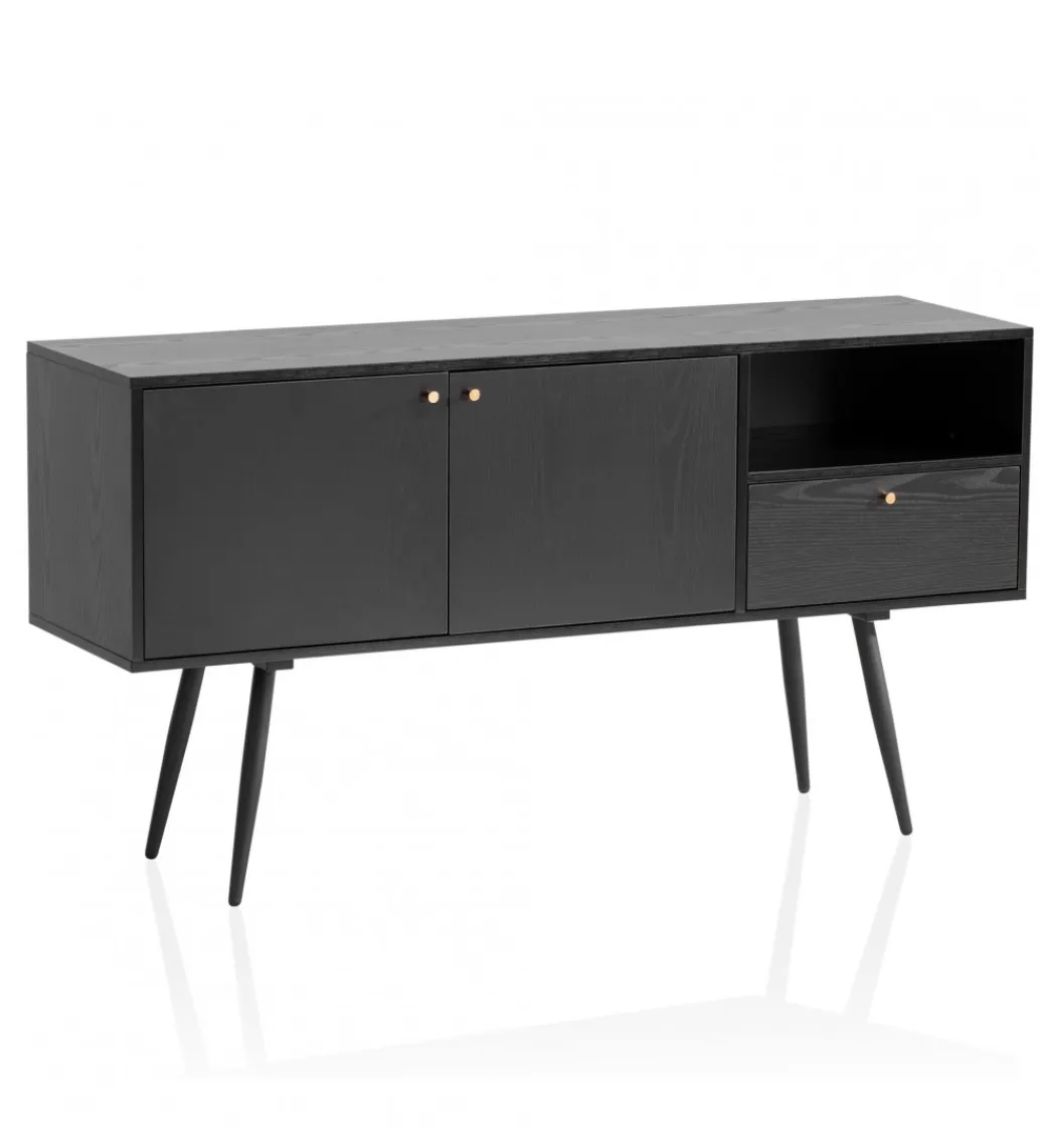 Komoda TAURI 140 cm czarna*WOHNLING, GERMANY Online