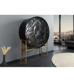 Komoda TIGR 140 cm drewno mango Czarna*Invicta Interior Best