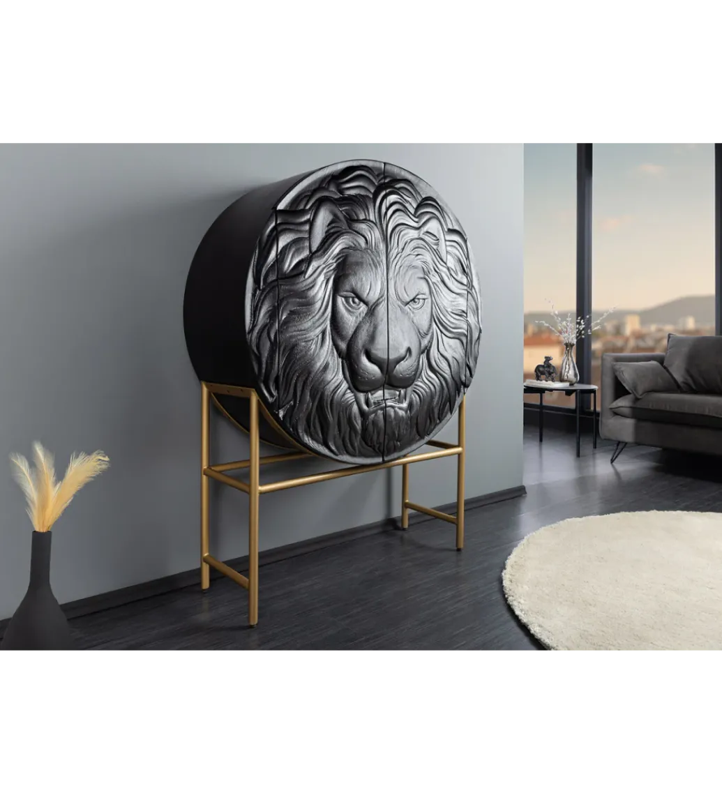 Komoda TIGR 140 cm drewno mango Czarna*Invicta Interior Best