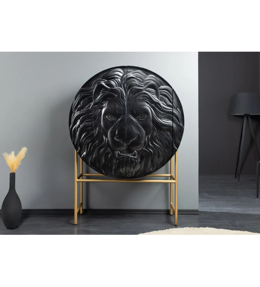 Komoda TIGR 140 cm drewno mango Czarna*Invicta Interior Best