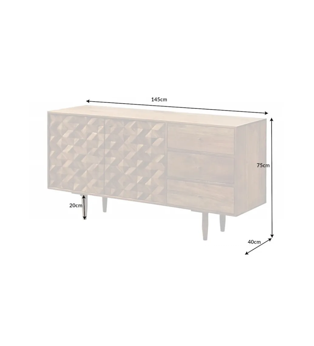 Komoda TROPEA 145 cm drewno akacja honey*Invicta Interior