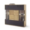Komoda VALENCIA 124 cm antracytowo naturalna*MCA Outlet