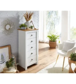 Komoda VINCENTE 53 cm biała*WOHNLING, GERMANY Discount