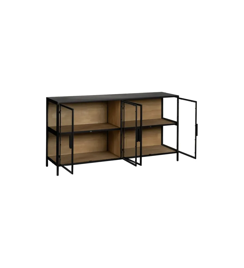 Komoda Witryna NEGRO 150 cm czarna*Zona-Design Outlet