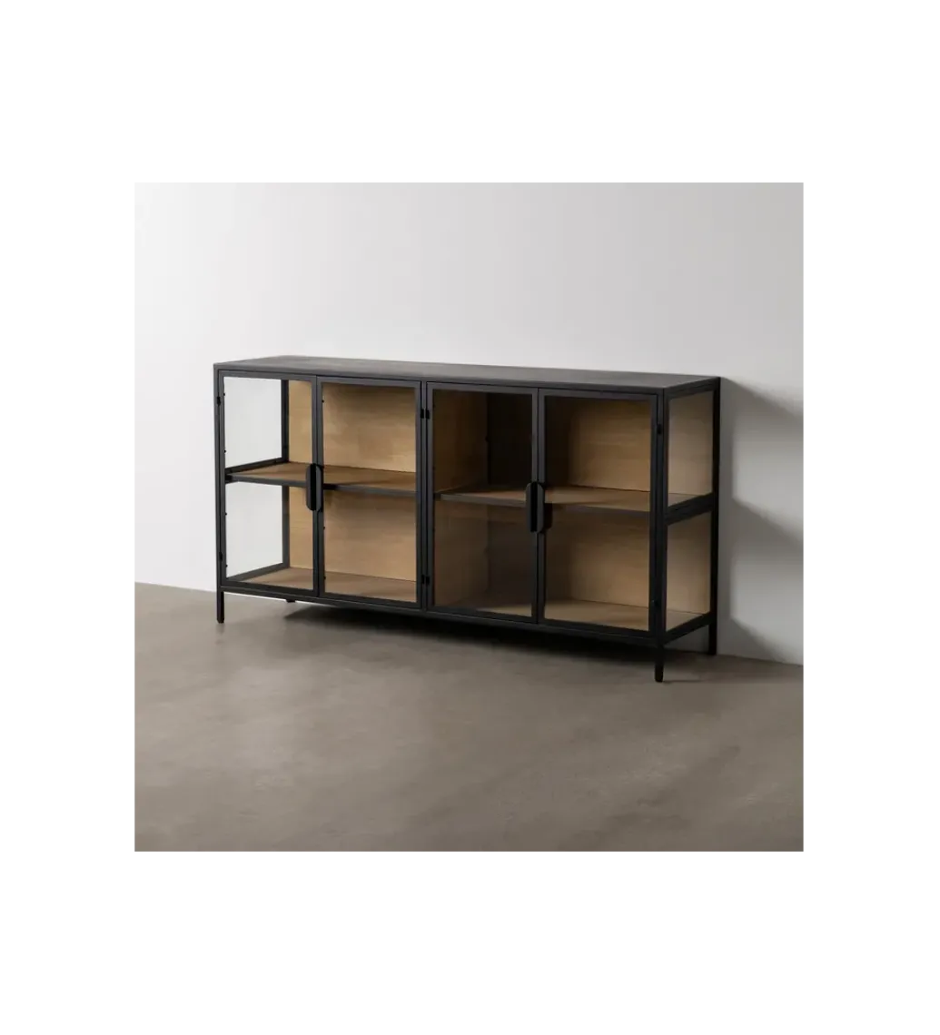 Komoda Witryna NEGRO 150 cm czarna*Zona-Design Outlet