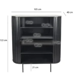 Komoda WOHNLING 122 cm drewno akacja czarna*WOHNLING, GERMANY Online