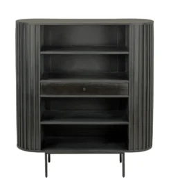 Komoda WOHNLING 122 cm drewno akacja czarna*WOHNLING, GERMANY Online