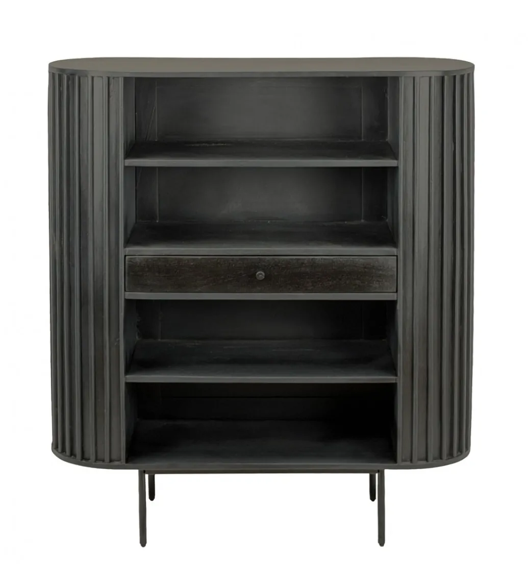 Komoda WOHNLING 122 cm drewno akacja czarna*WOHNLING, GERMANY Online