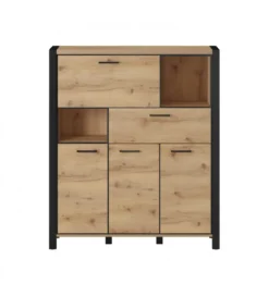 Komoda Wysoka AKTIV 112 cm w optyce dąb Taurus*Helvetia Online