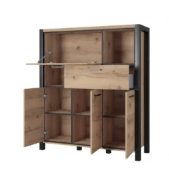 Komoda Wysoka AKTIV 112 cm w optyce dąb Taurus*Helvetia Online
