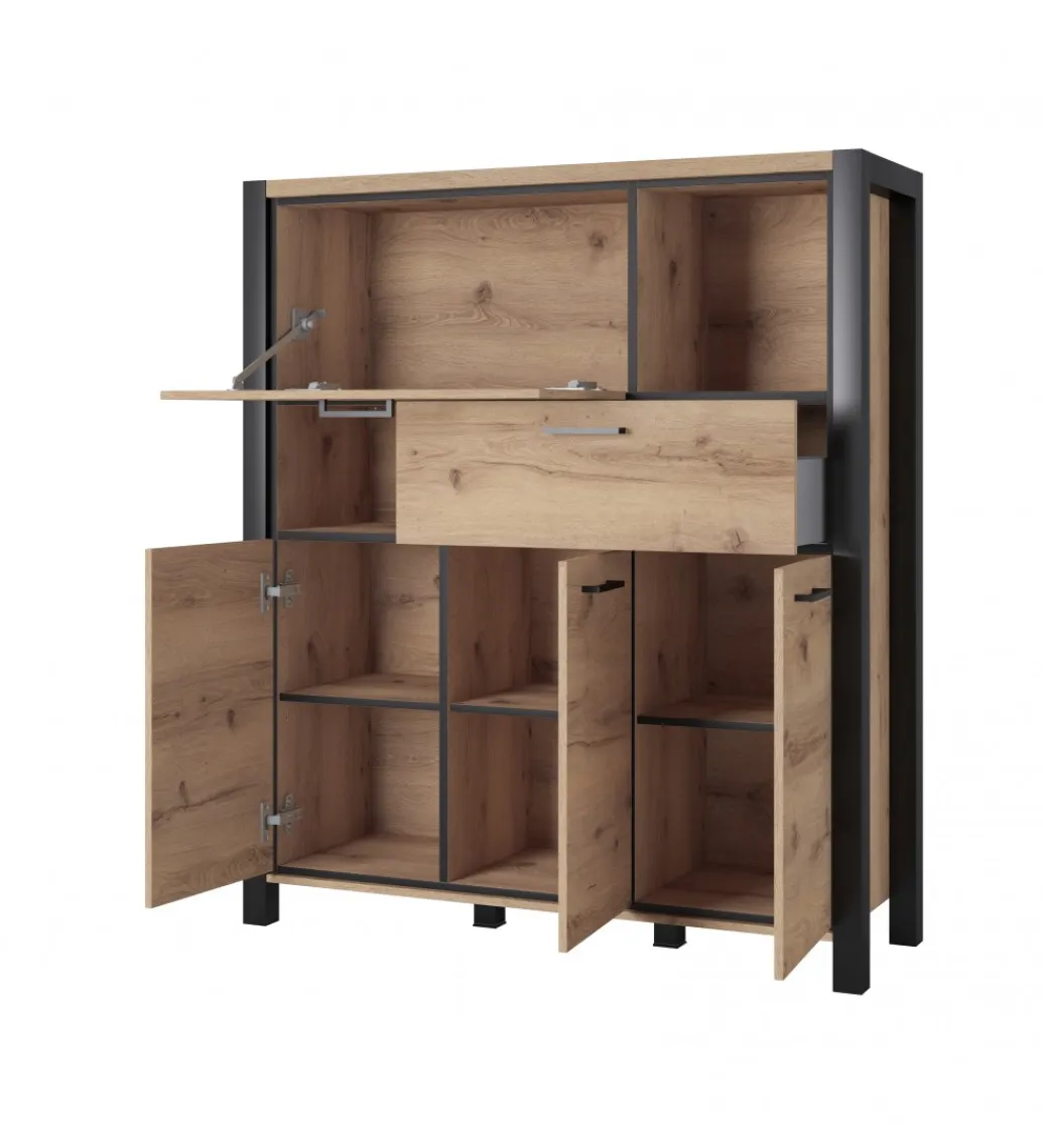 Komoda Wysoka AKTIV 112 cm w optyce dąb Taurus*Helvetia Online