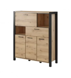 Komoda Wysoka AKTIV 112 cm w optyce dąb Taurus*Helvetia Online