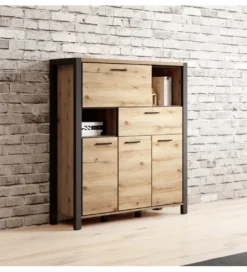 Komoda Wysoka AKTIV 112 cm w optyce dąb Taurus*Helvetia Online