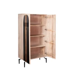 Komoda wysoka ALTORO 170 cm drewno mango naturalna czarna*RW Online