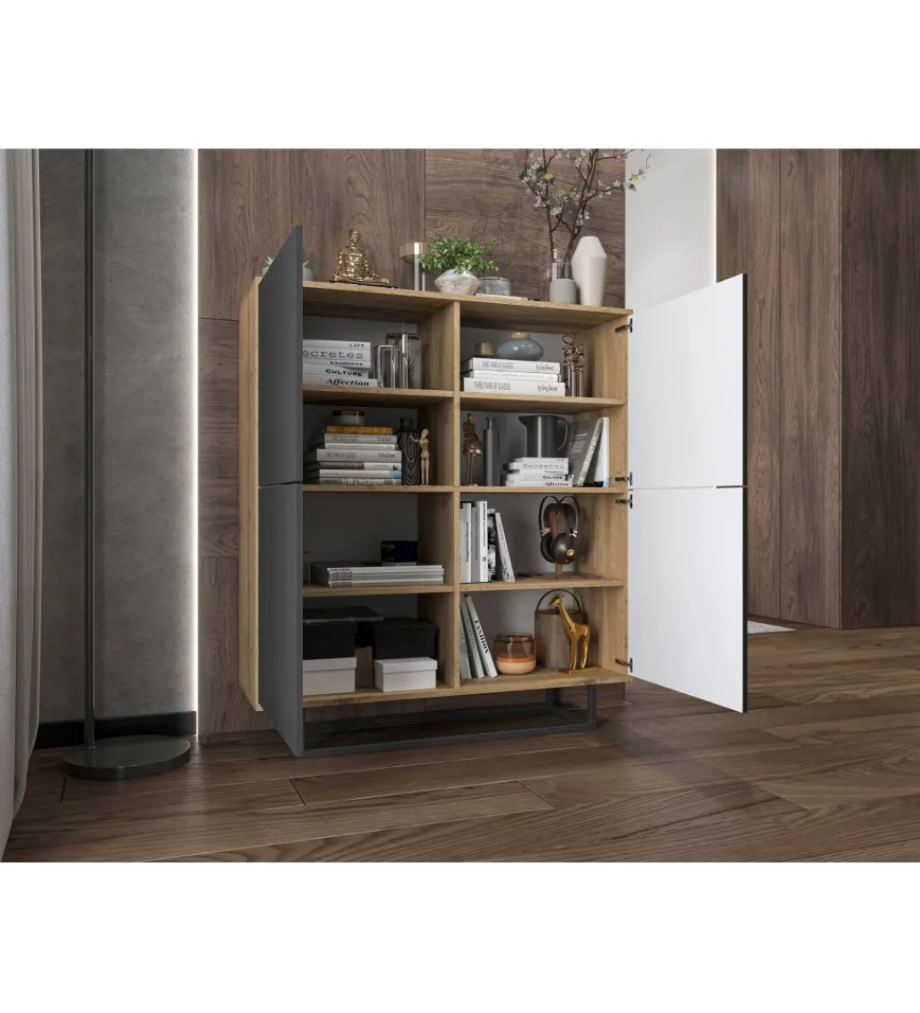 Komoda wysoka Apollo 113 cm antracytowa*Polski Design ML Sale