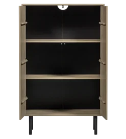 Komoda wysoka CADIZ 135 cm drewno sosny piaskowa*WOOOD Sale