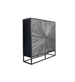 Komoda wysoka CRATER 100 cm drewno mango szara*Invicta Interior - przedsprzedaż Online