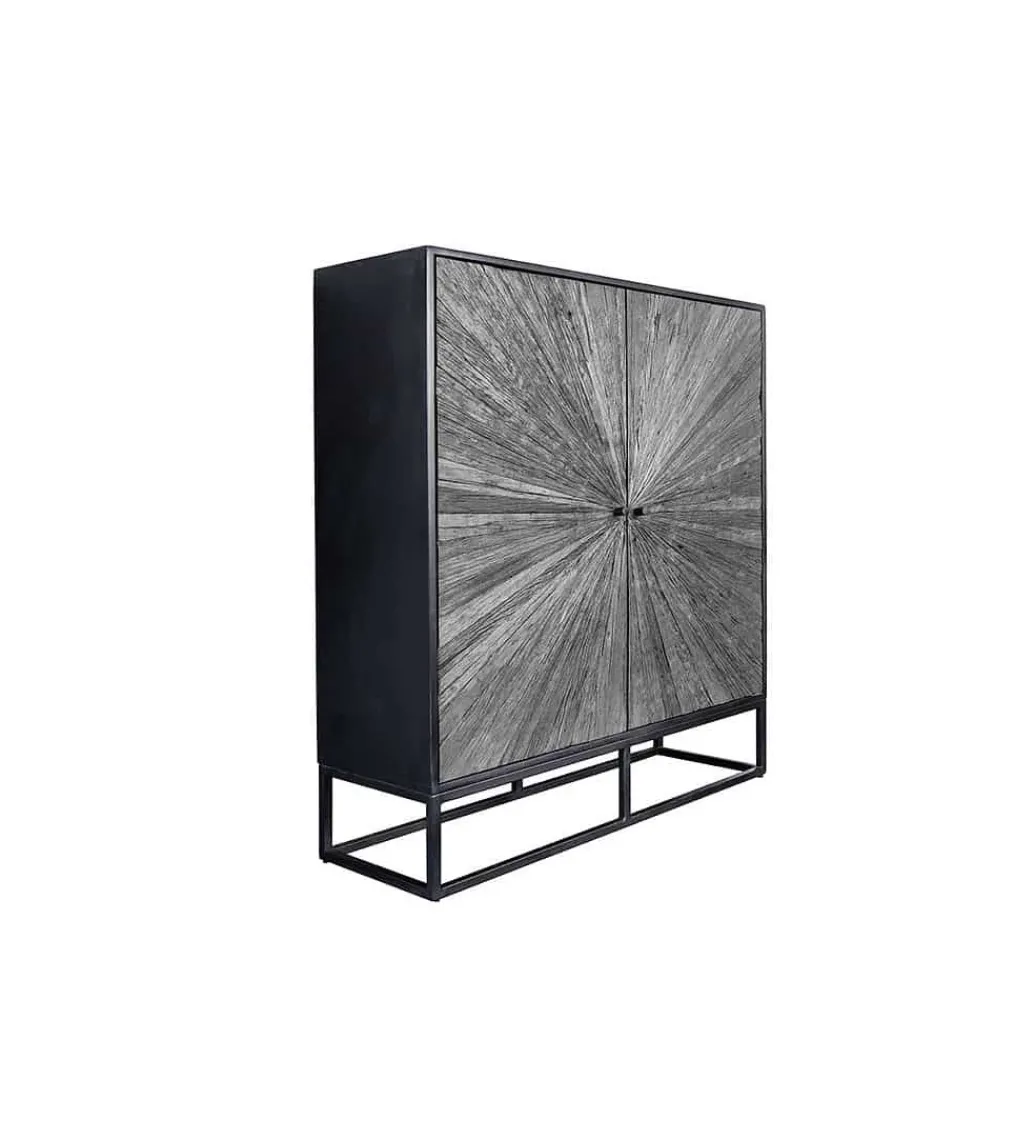 Komoda wysoka CRATER 100 cm drewno mango szara*Invicta Interior - przedsprzedaż Online