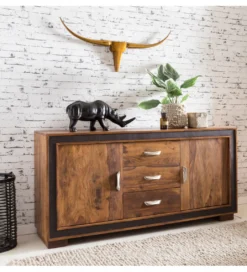 Komoda wysoka 3D ORBIT 120 cm drewno mango brązowa*WOHNLING, GERMANY Sale
