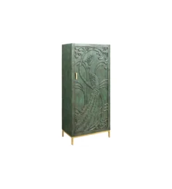 Komoda wysoka 3D PEACOCK 170 cm drewno mango antyczna zieleń*Invicta Interior Hot