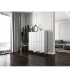 Komoda wysoka ELPIS 112 cm biała*Polski Design ML Online