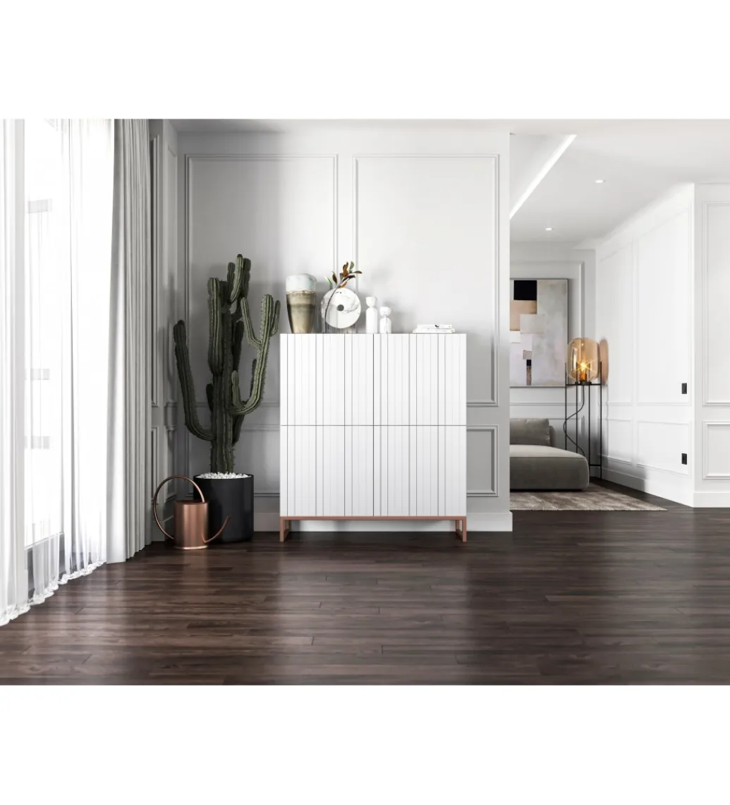 Komoda wysoka ELPIS 112 cm biała*Polski Design ML Online