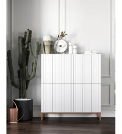 Komoda wysoka ELPIS 112 cm biała*Polski Design ML Online