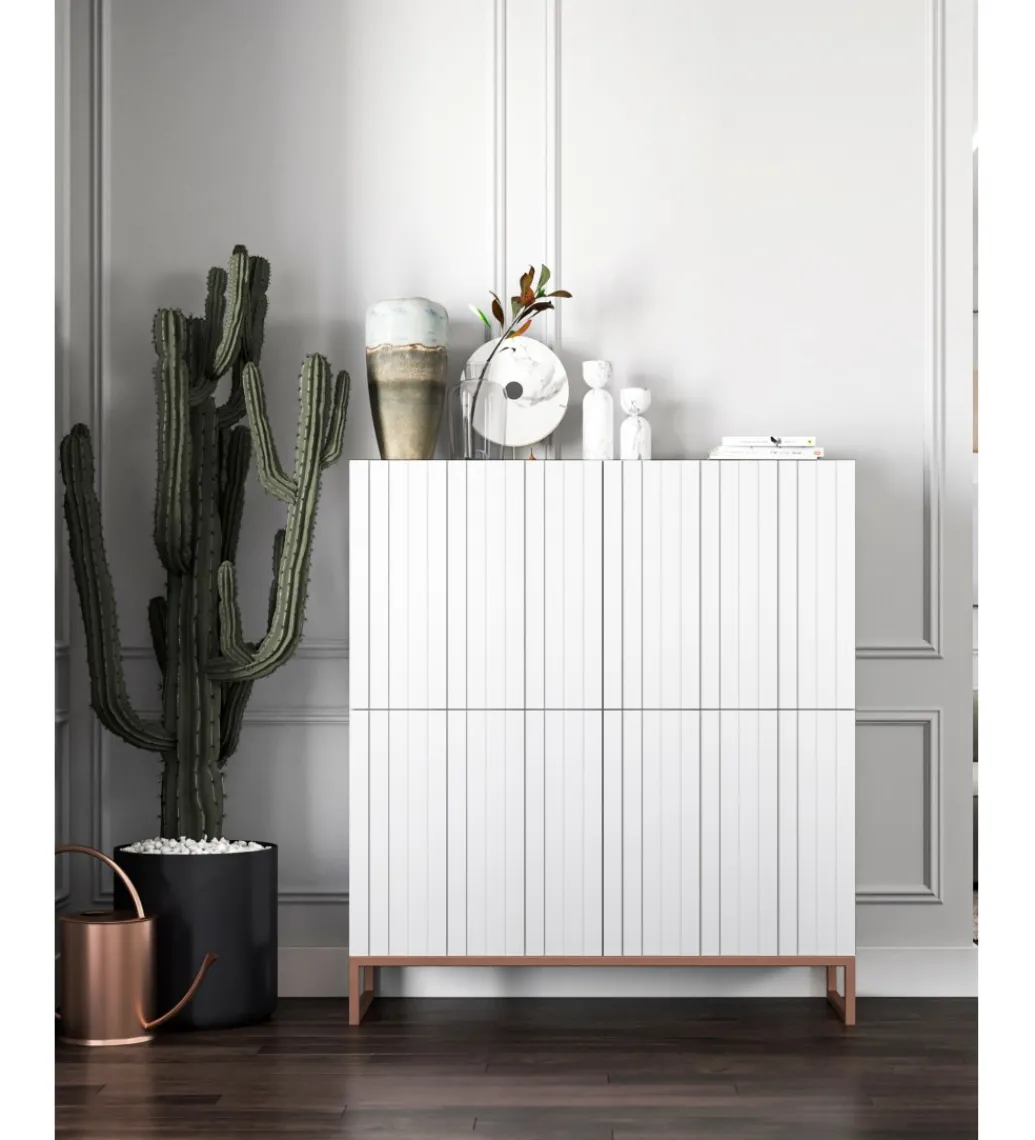 Komoda wysoka ELPIS 112 cm biała*Polski Design ML Online