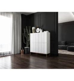Komoda wysoka ELPIS 112 cm biała*Polski Design ML Online