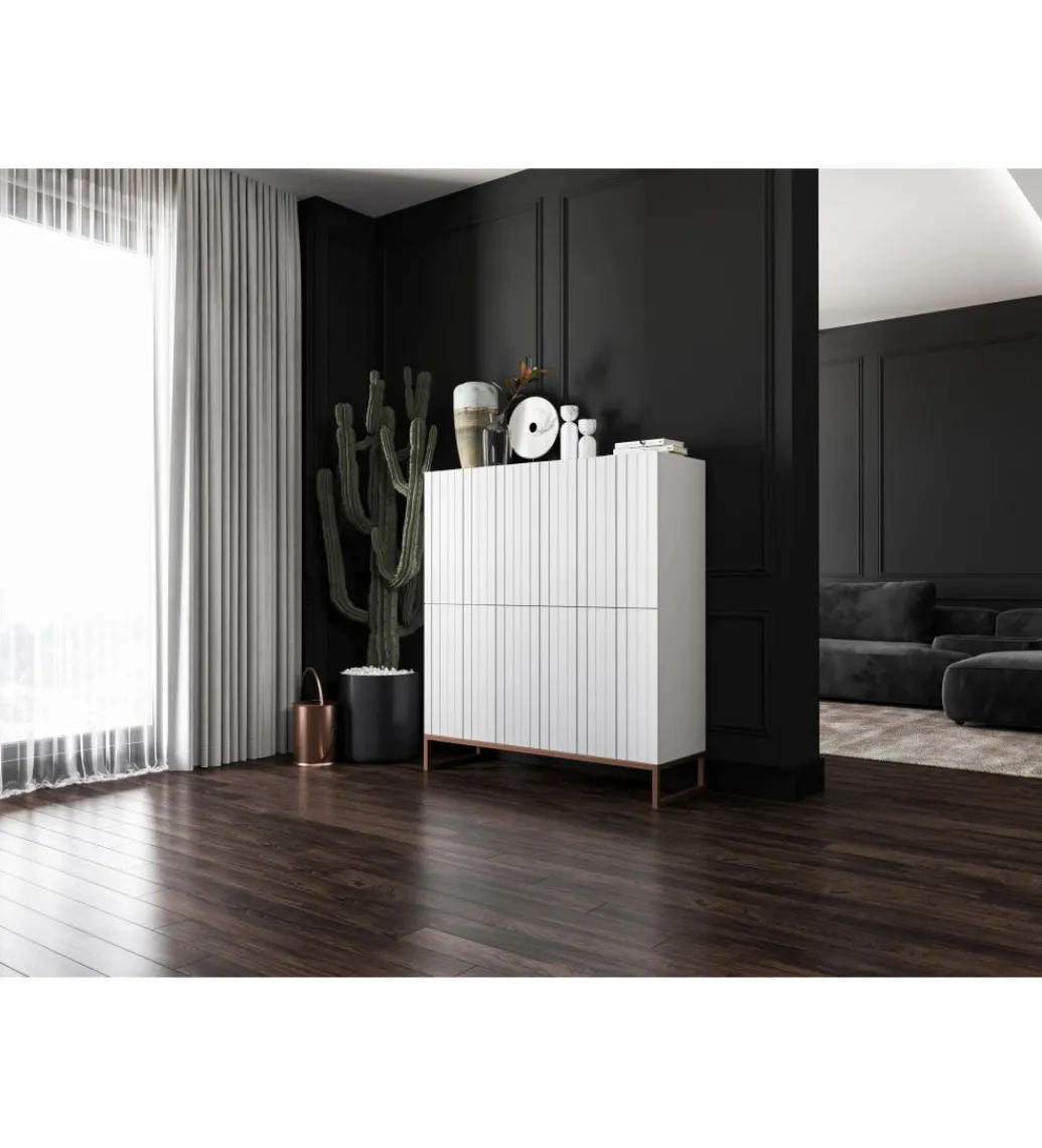 Komoda wysoka ELPIS 112 cm biała*Polski Design ML Online