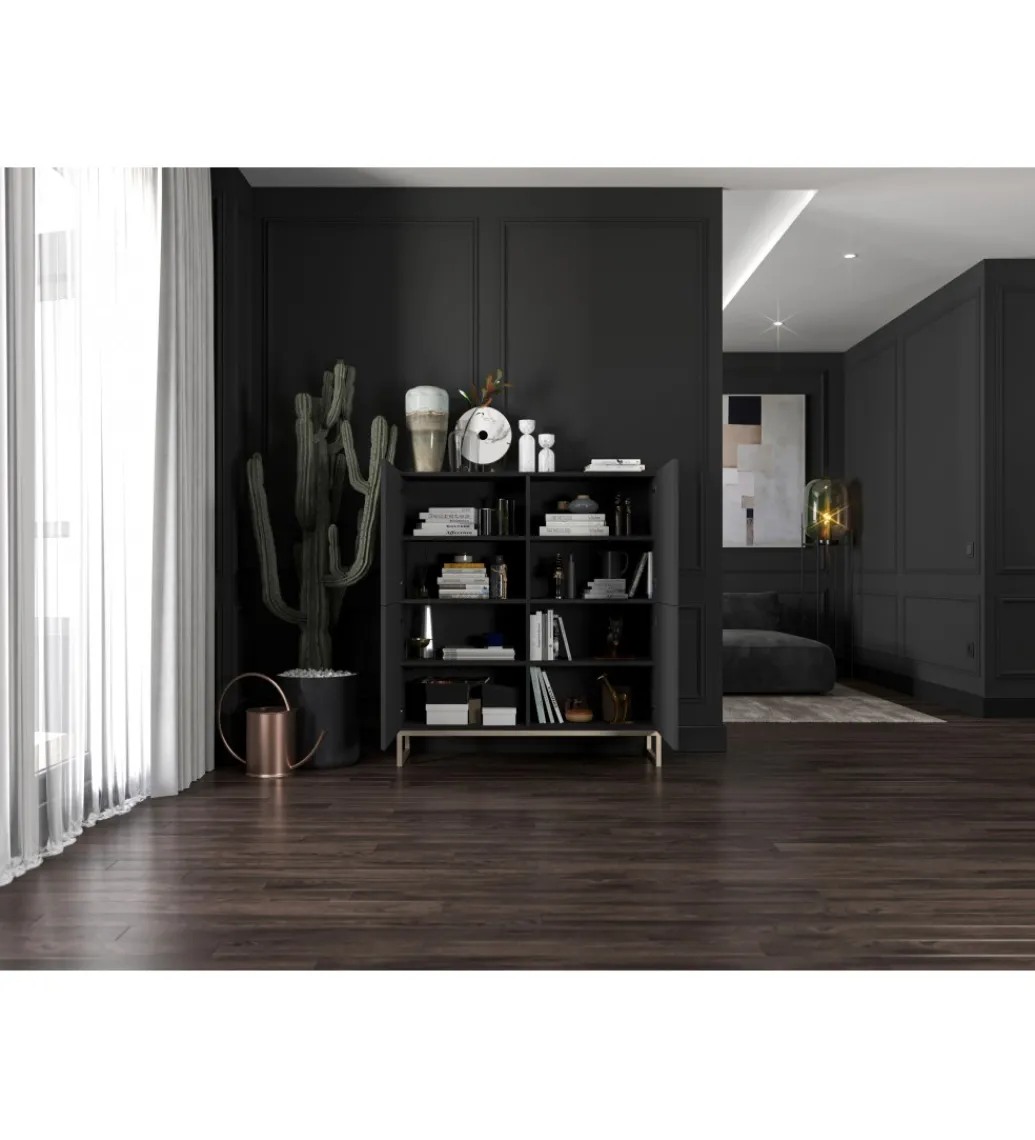 Komoda wysoka ELPIS 112 cm czarna*Polski Design ML Discount