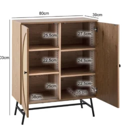 Komoda wysoka FONTA 80 cm w optyce dębu*WOHNLING, GERMANY Sale