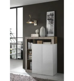 Komoda wysoka HAMBURG 127 cm biała Z Dodatkiem Koloru Klon Pero*MCA Linia Włoska Online