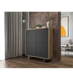Komoda wysoka HAMBURG 108 cm biała z dodatkiem koloru dąb Cadiz*Polski Design ML Hot