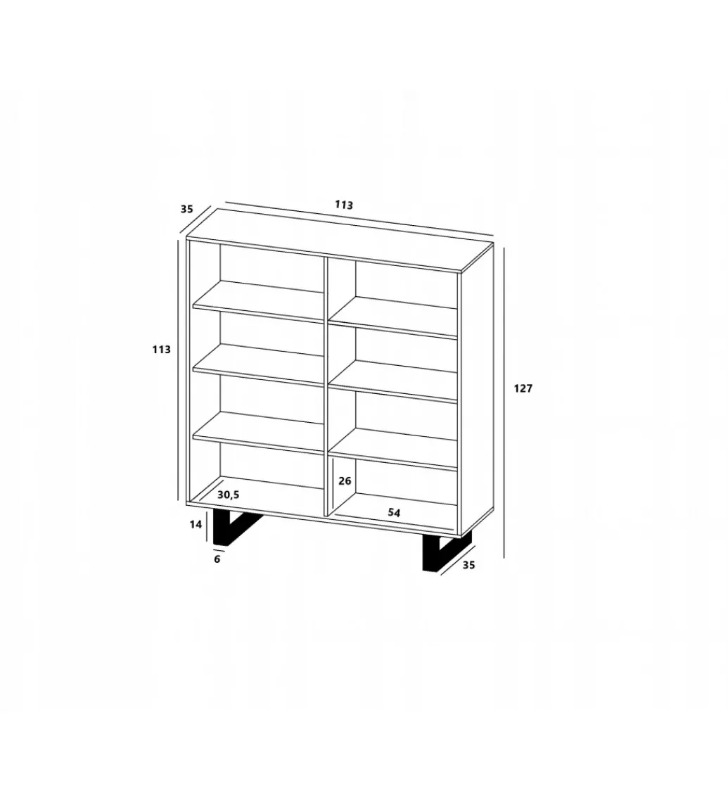 Komoda wysoka HAMBURG 108 cm biała z dodatkiem koloru dąb Cadiz*Polski Design ML Hot