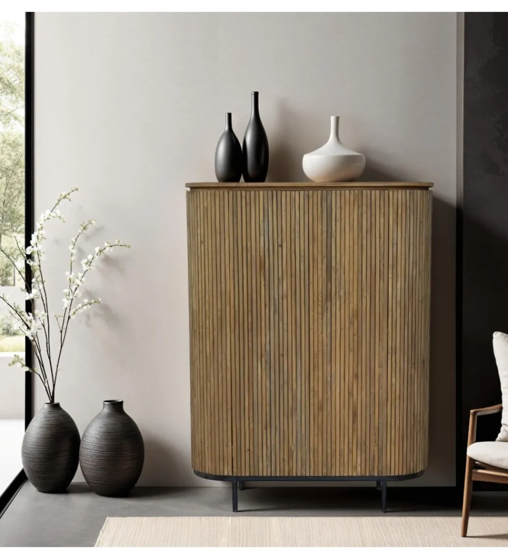 Komoda wysoka LUSAN 115 cm drewno teak*LF-Design Online
